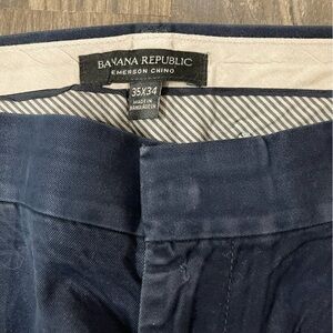 Banana Republic Navy Emerson Chino Pants Size 35; Inseam hemmed to 27.5 inch